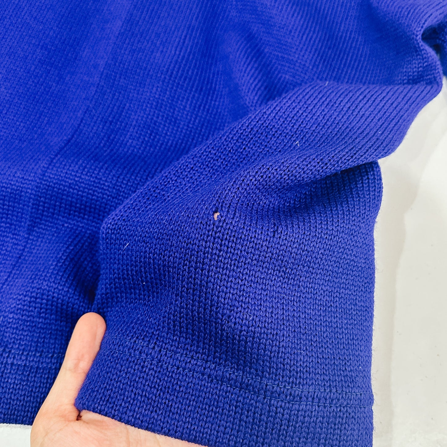 Men's 60's Blue W Varsity Patch Cardigan | L