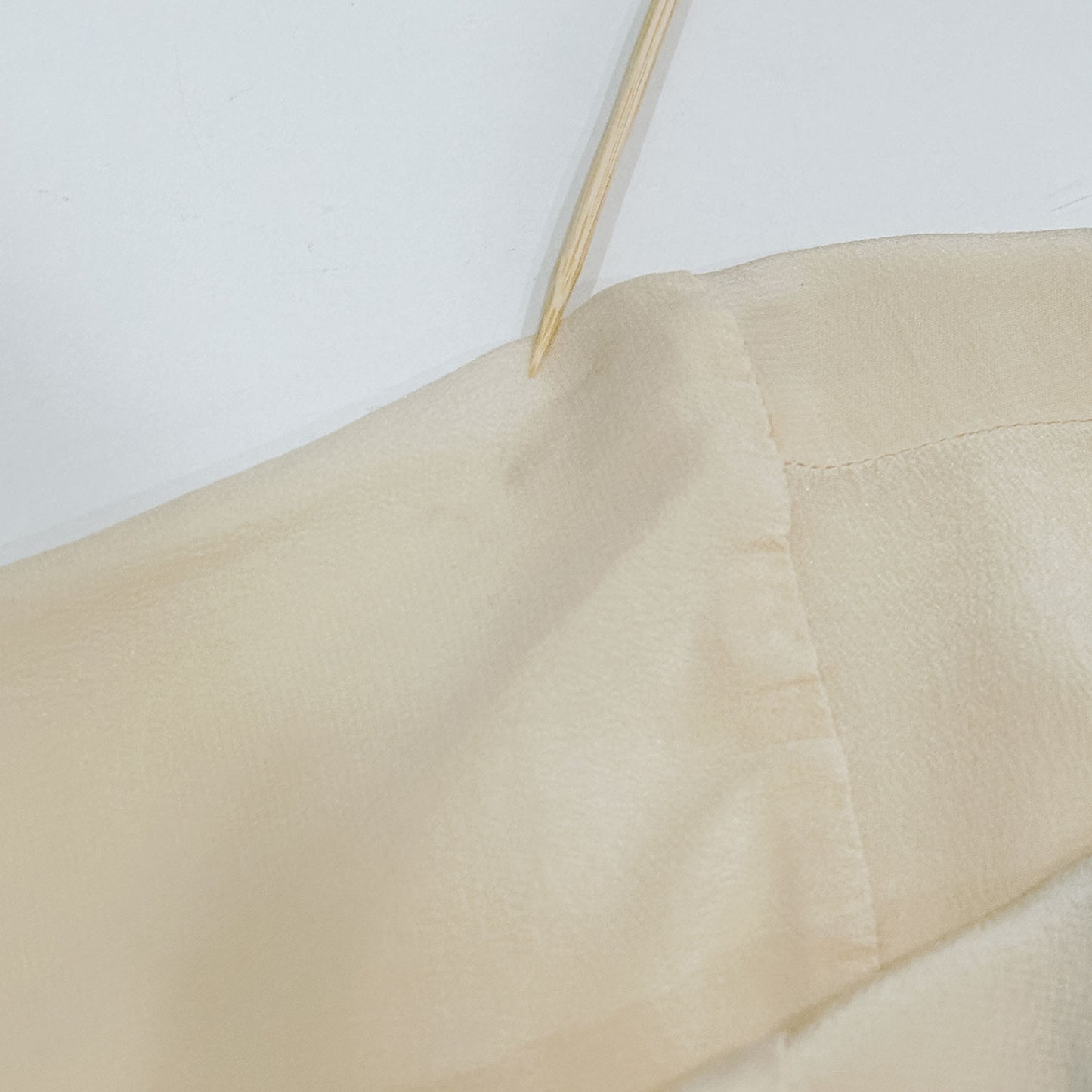 90's Cream Stand Collar Shirt | M