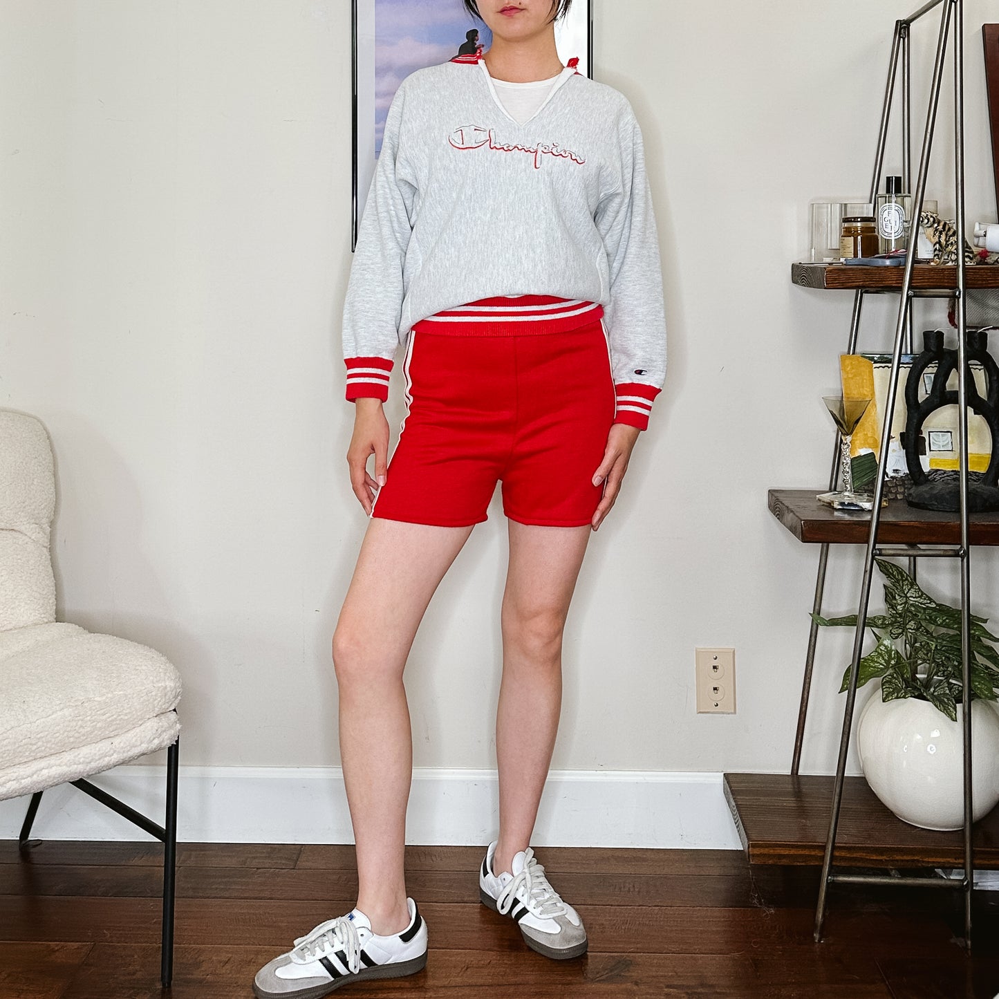 60's Red Varsity Stripe Track Pants | XS