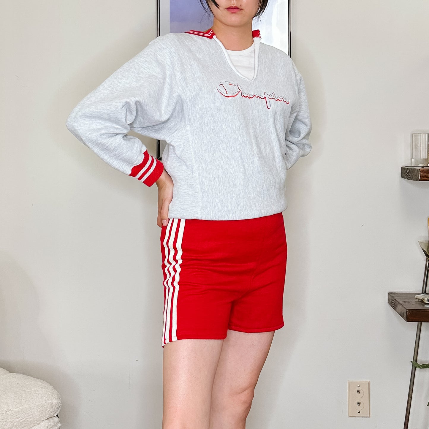 60's Red Varsity Stripe Track Pants | XS
