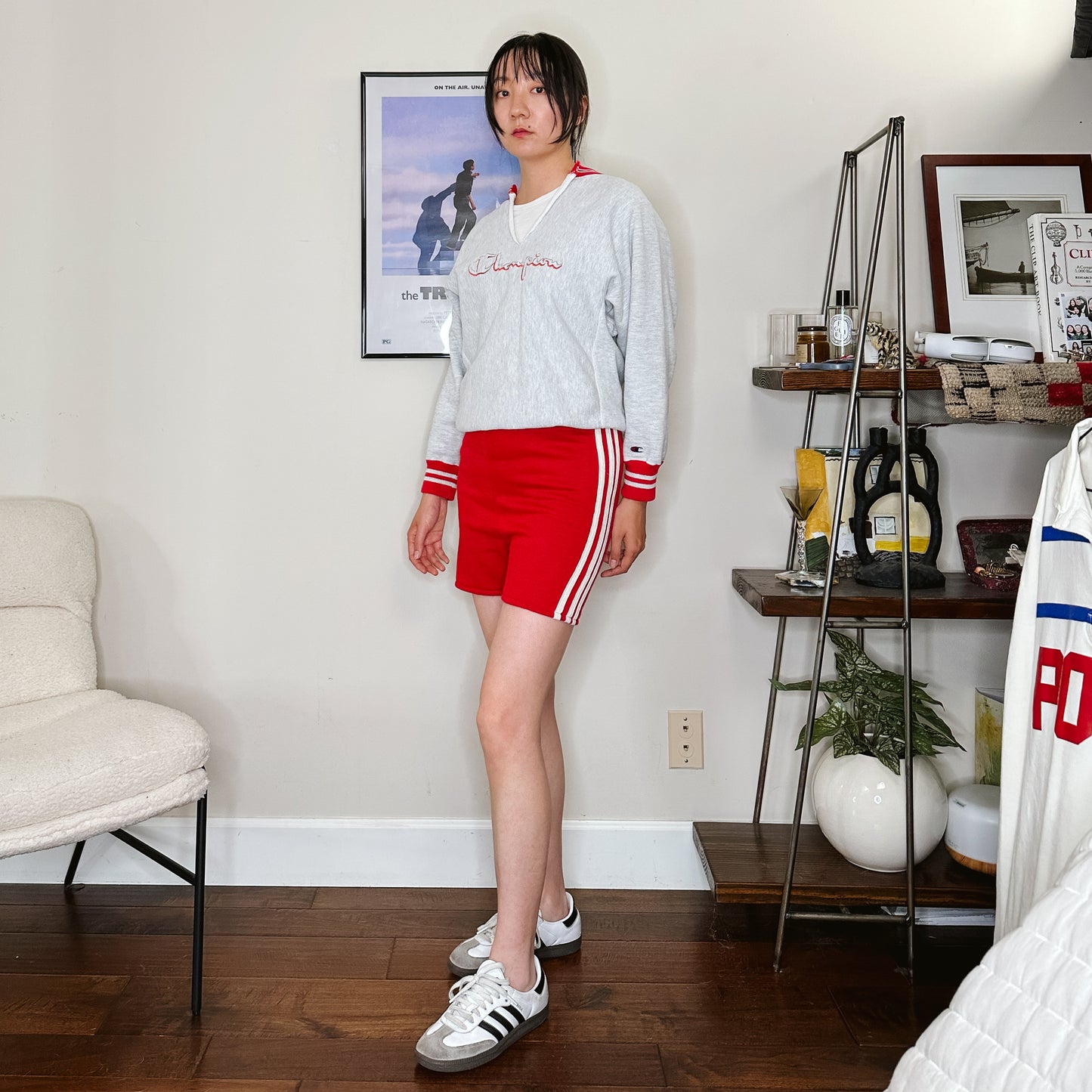 60's Red Varsity Stripe Track Pants | XS