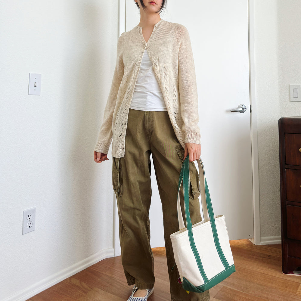 70's Cream Lightweight Cardigan | M