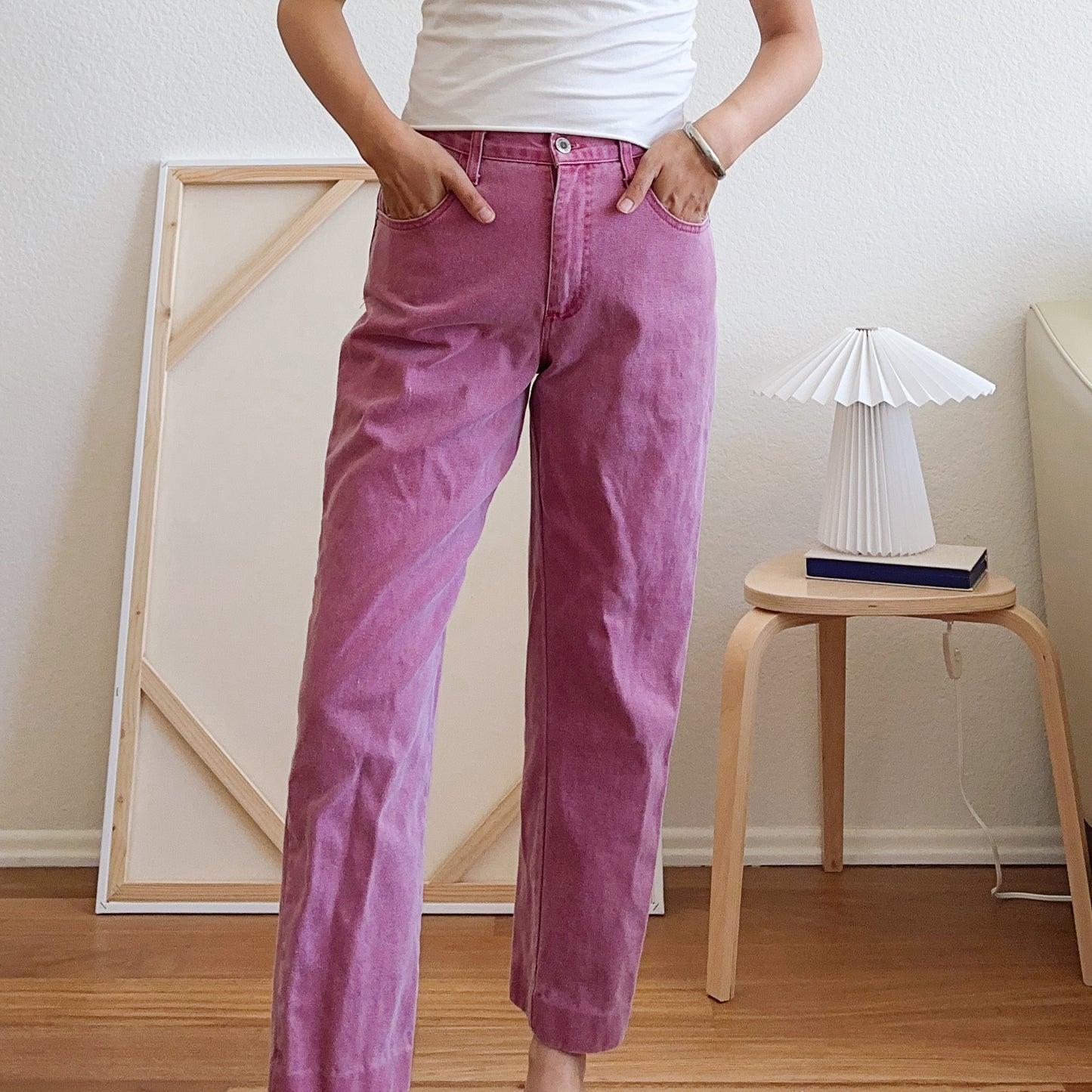 80's Pink Washed Denim Jeans | M