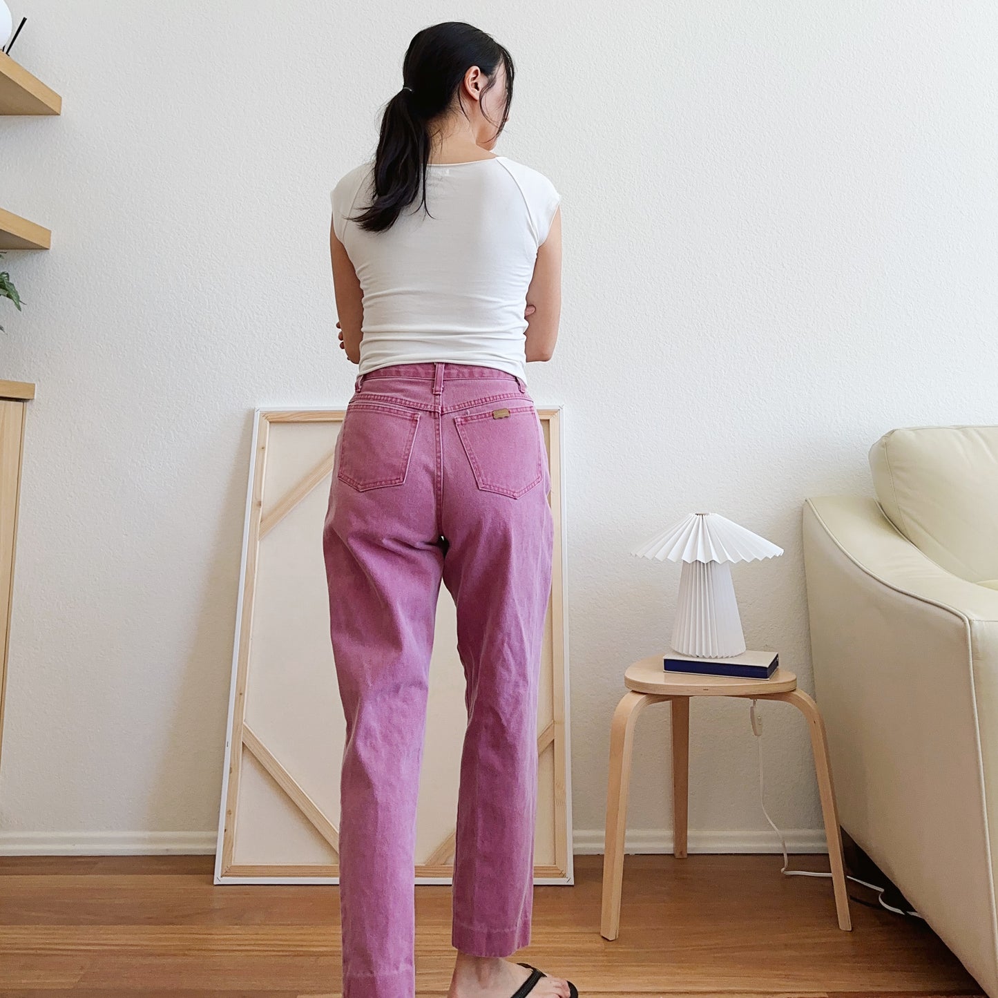 80's Pink Washed Denim Jeans | M