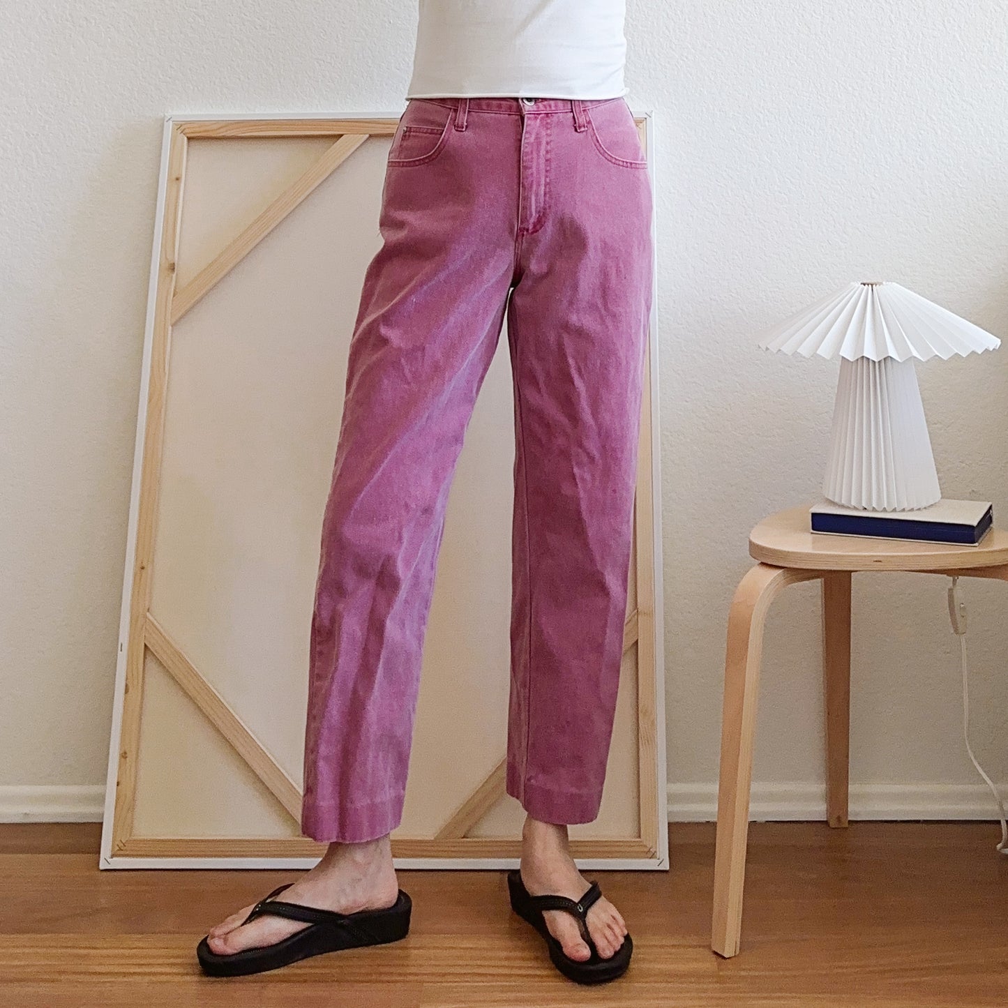 80's Pink Washed Denim Jeans | M