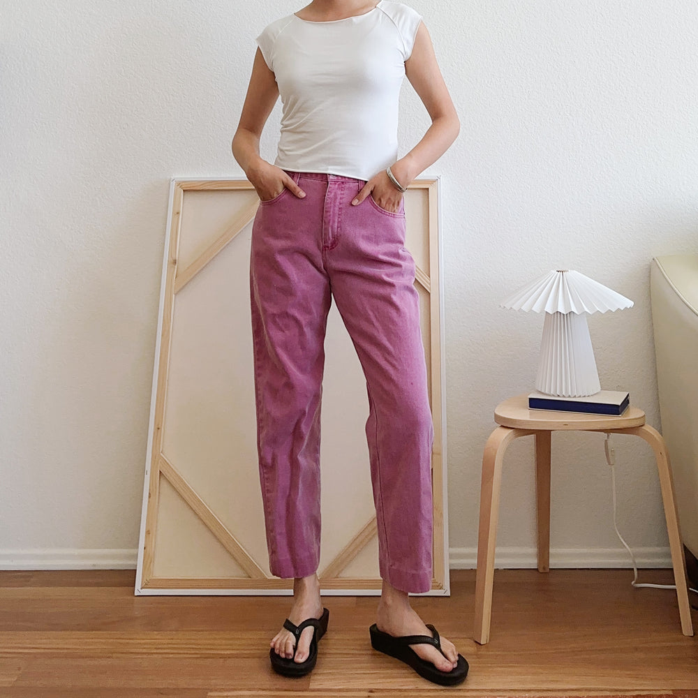 80's Pink Washed Denim Jeans | M
