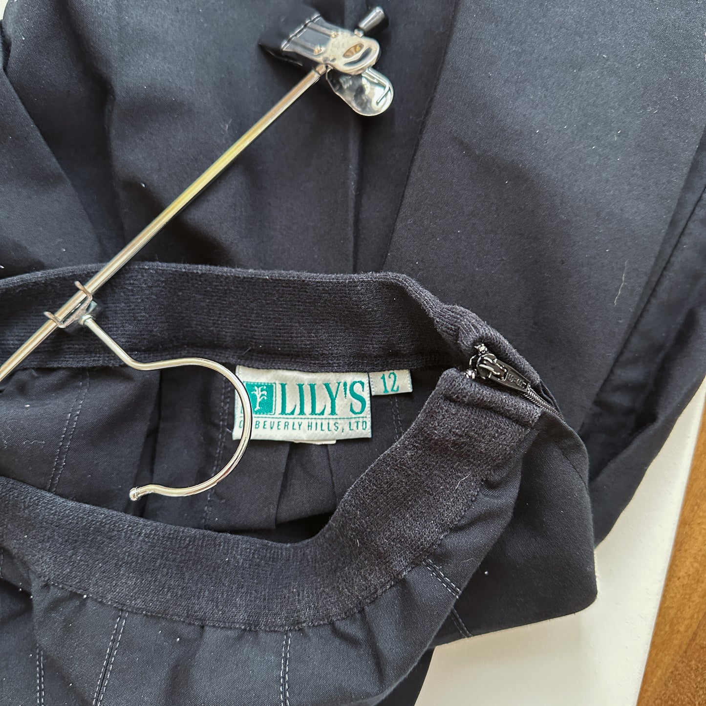 80's Black Pleated Skirt | S