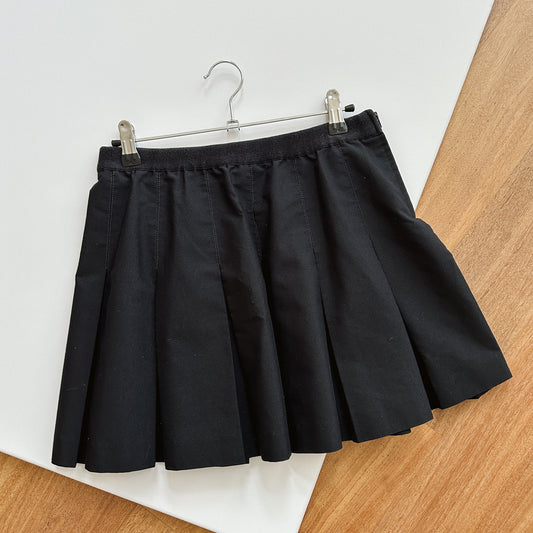 80's Black Pleated Skirt | S