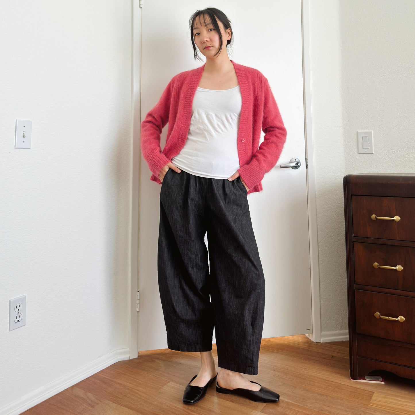 80's Fushcia Pink Angora Cardigan | S