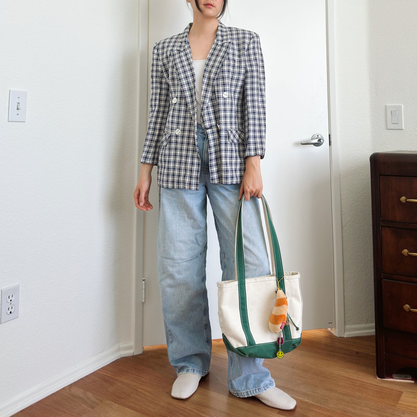 80's Giorgio Sant'Angelo Check Blazer | M