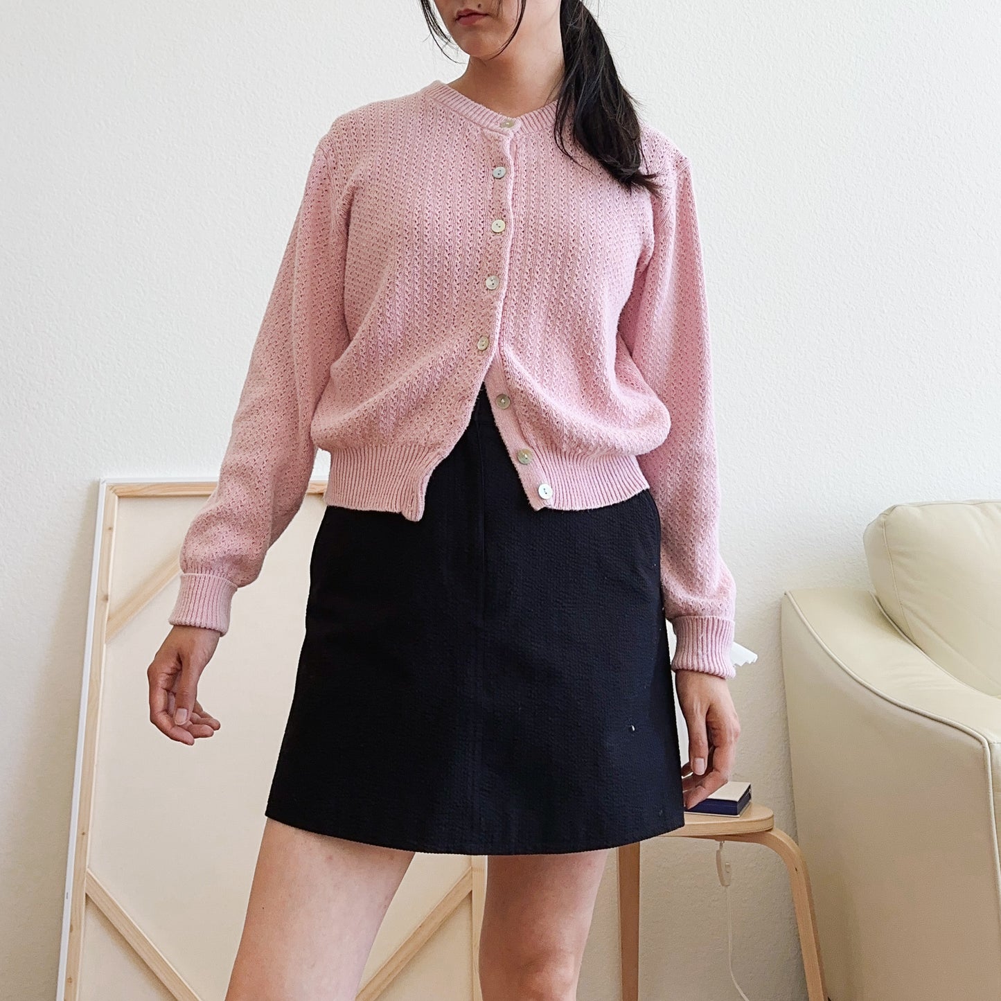 90's Pink Knit Cardigan | M