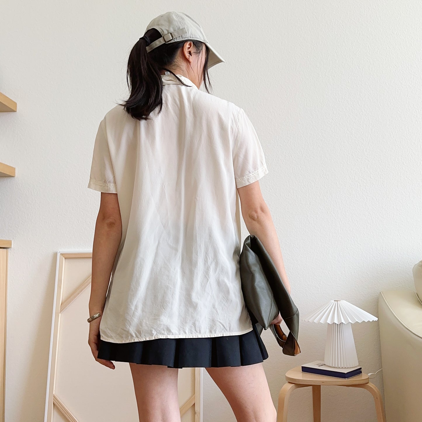 90's Short Sleeve Silk Shirt | M