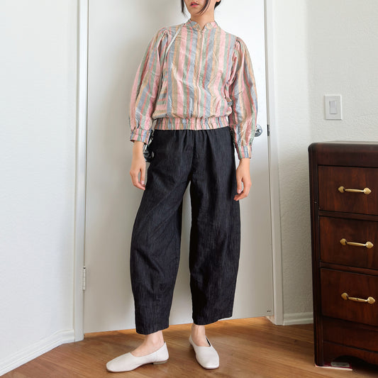 Handmade Silk Dupioni Blouson Jacket | M