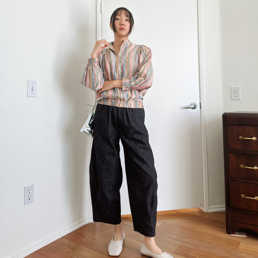 Handmade Silk Dupioni Blouson Jacket | M