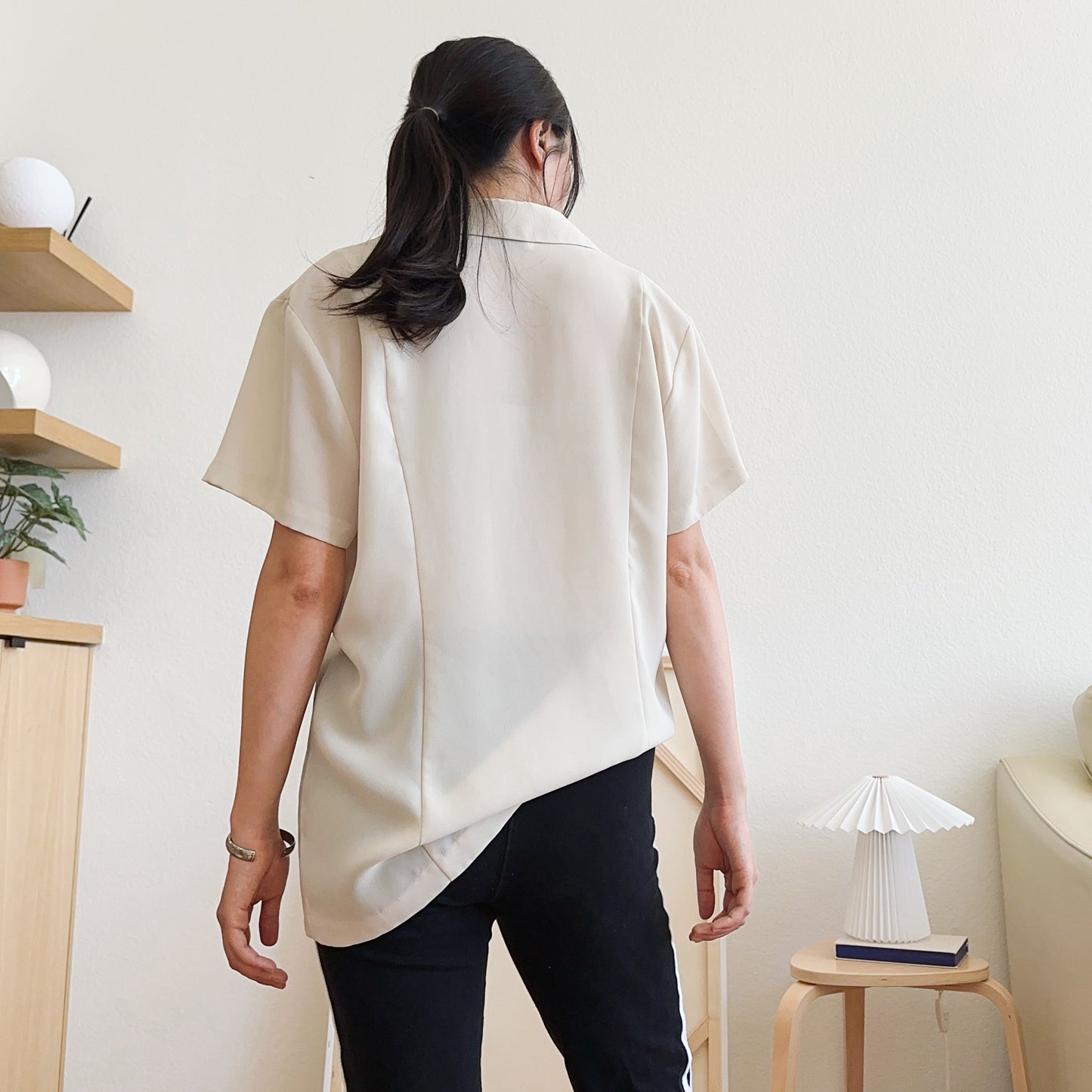 90's Cream Short Sleeve Shirt | XL