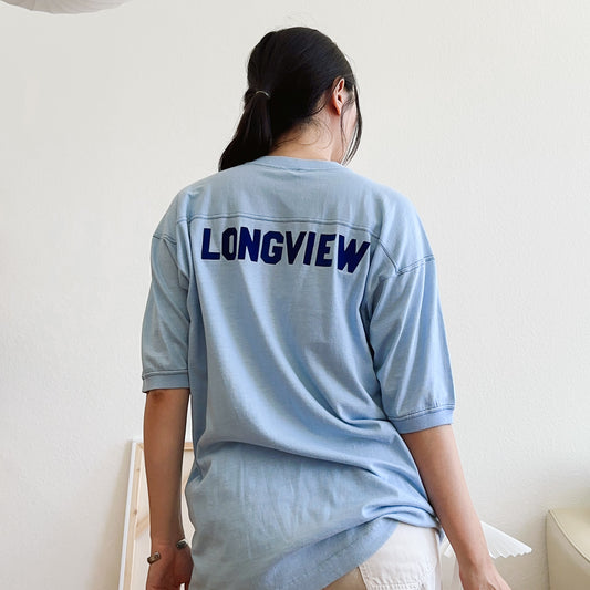 Men's 70's Light Blue Graphic Tee | L