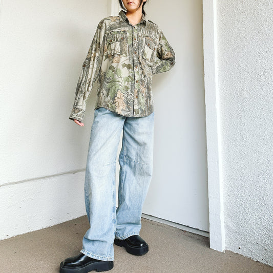 Men's Camouflage Button Down Shirt | L