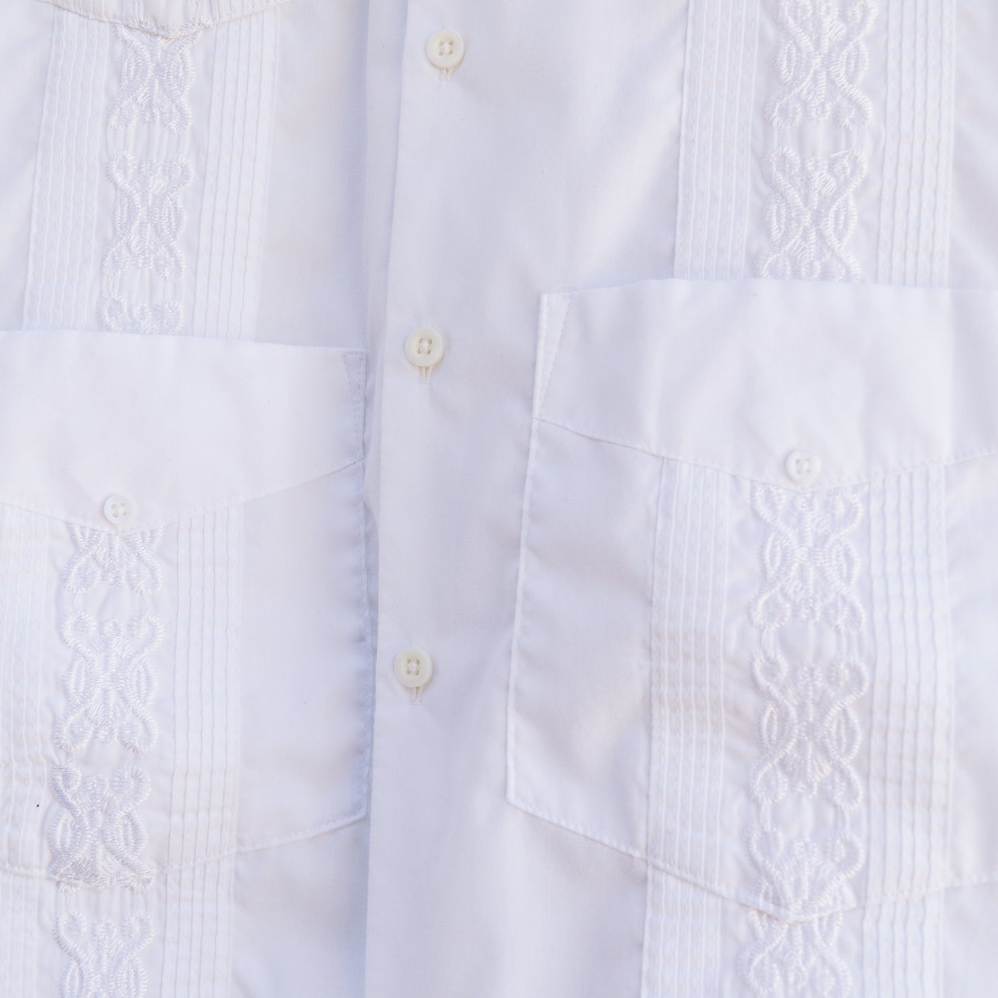 Men's White Embroidered 4 Pocket Shirt | XS