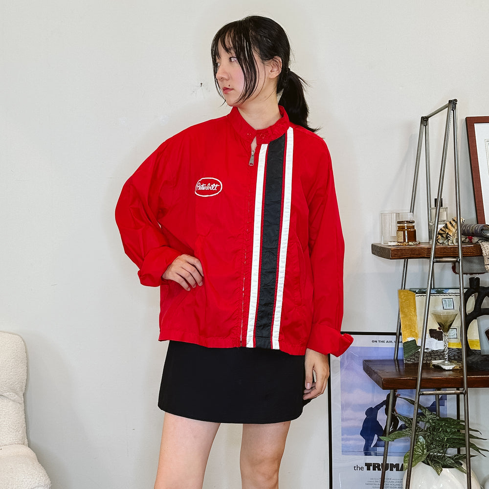 Men's 70's Peterbilt Red Stripe Windbreaker | XL