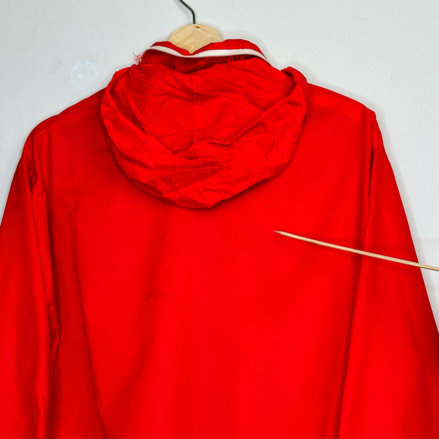 Men's 70's Red Collegiate Nylon Windbreaker | L