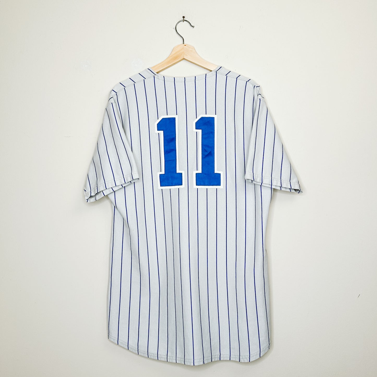 Men's Y2K Pinstripe Baseball Jersey Tee | L