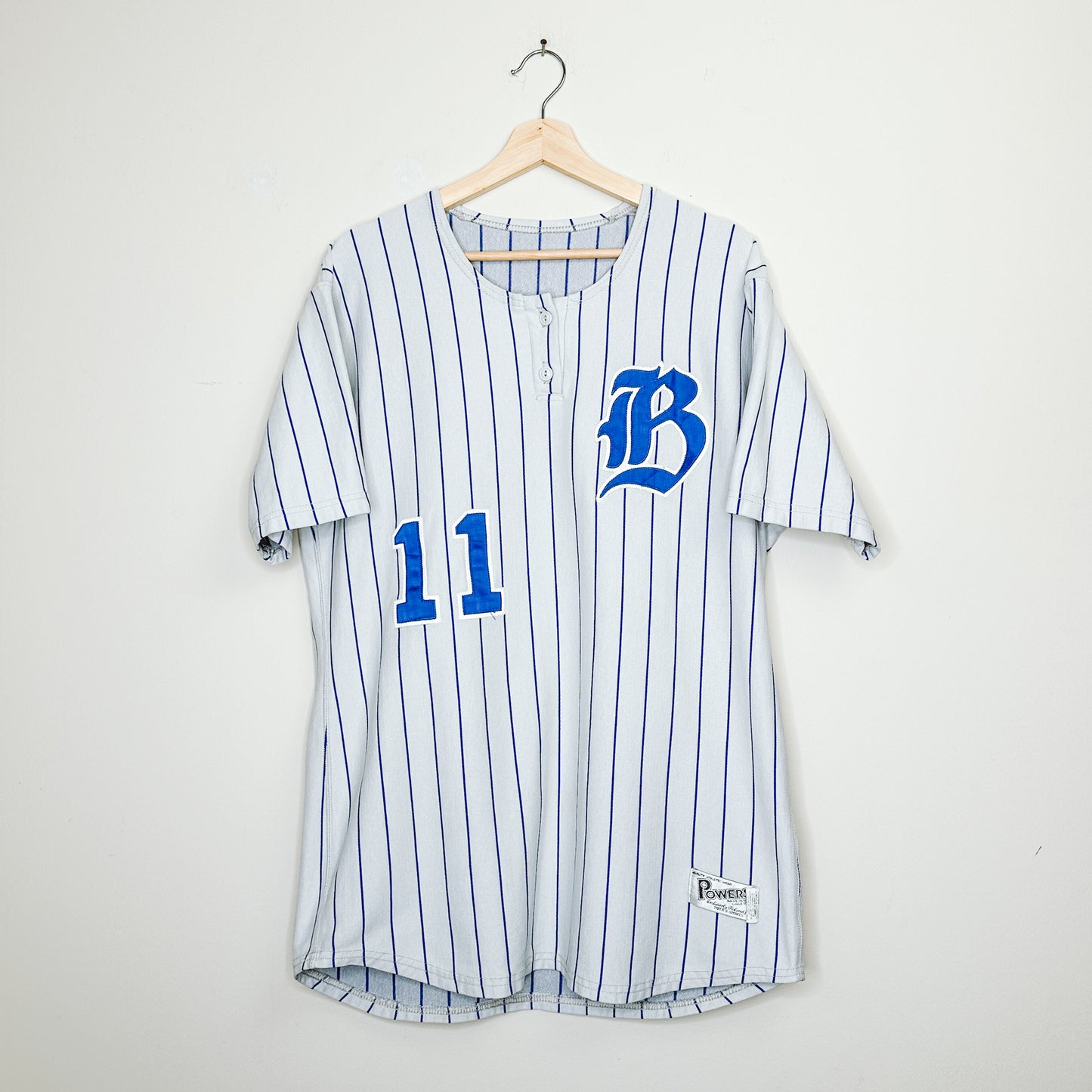 Men's Y2K Pinstripe Baseball Jersey Tee | L