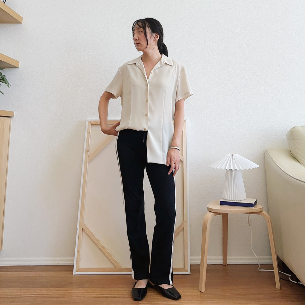 90's Cream Short Sleeve Shirt | XL