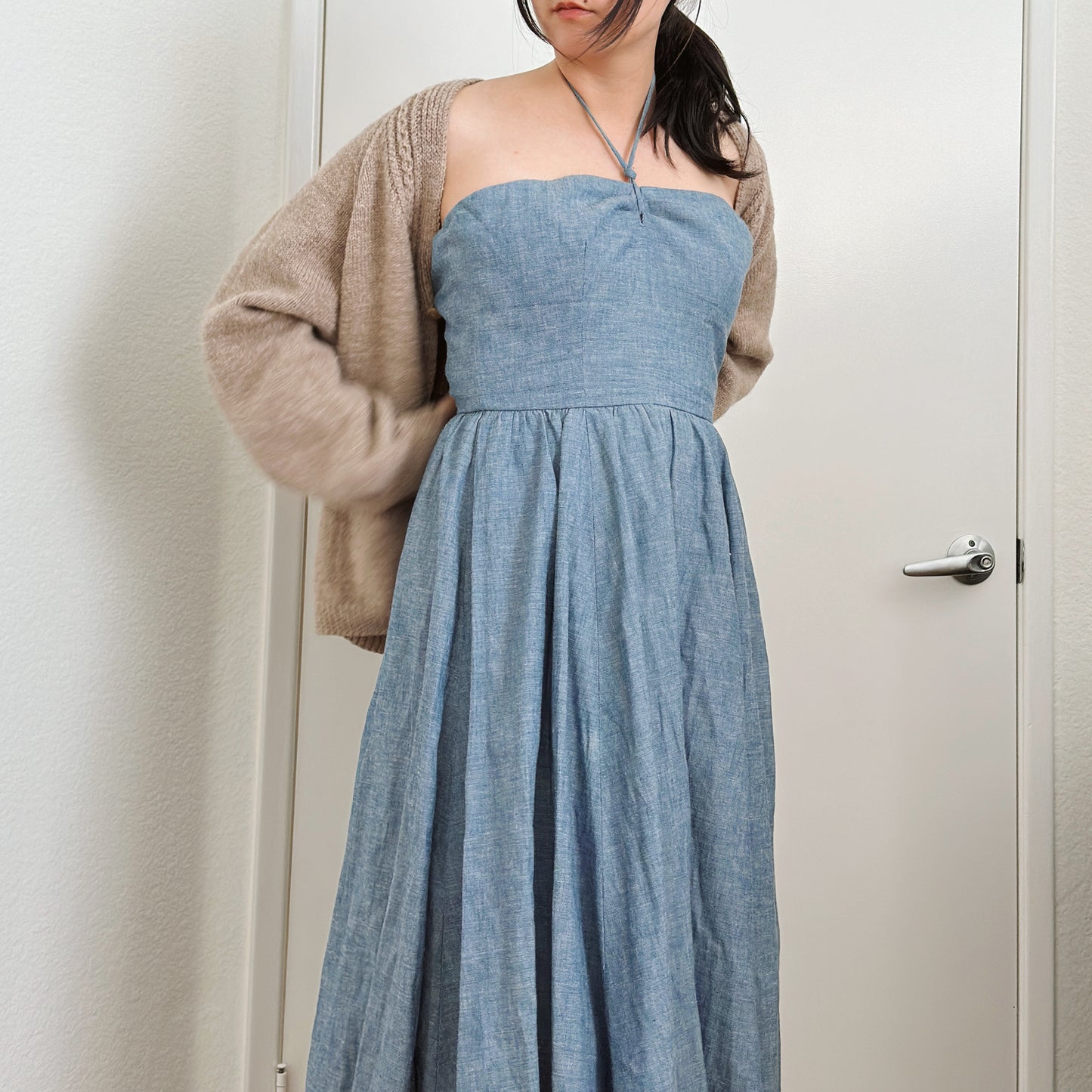 Ralph Lauren Halter Midi Denim Dress | XS