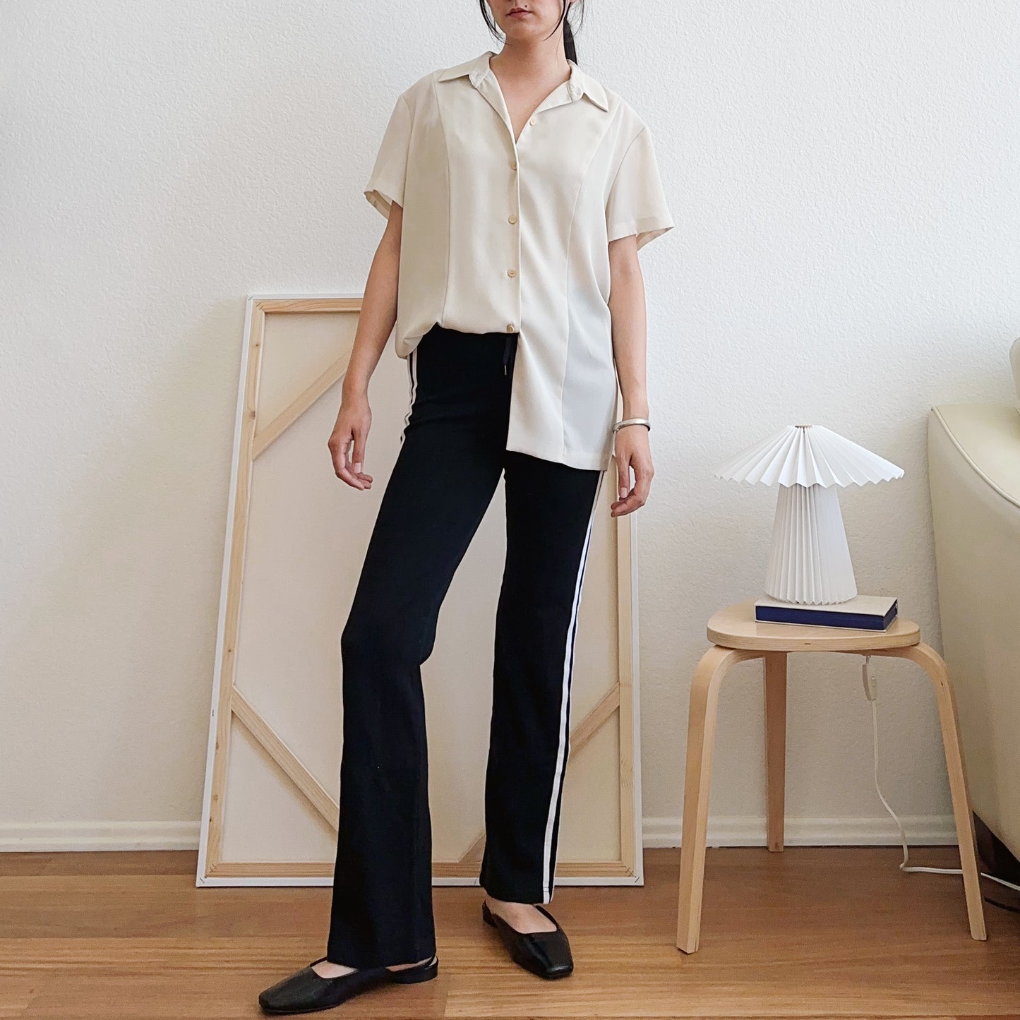 90's Cream Short Sleeve Shirt | XL