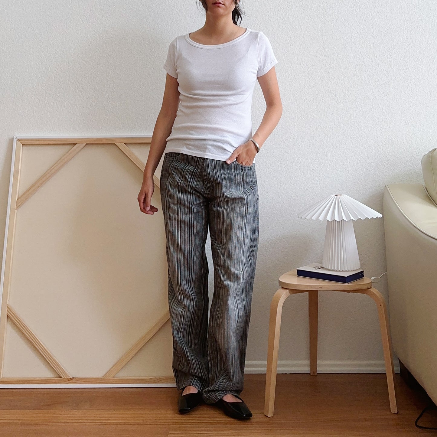 White Boat Neck Fitted Tee | S