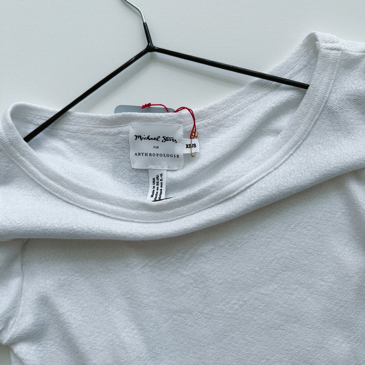 White Boat Neck Fitted Tee | S