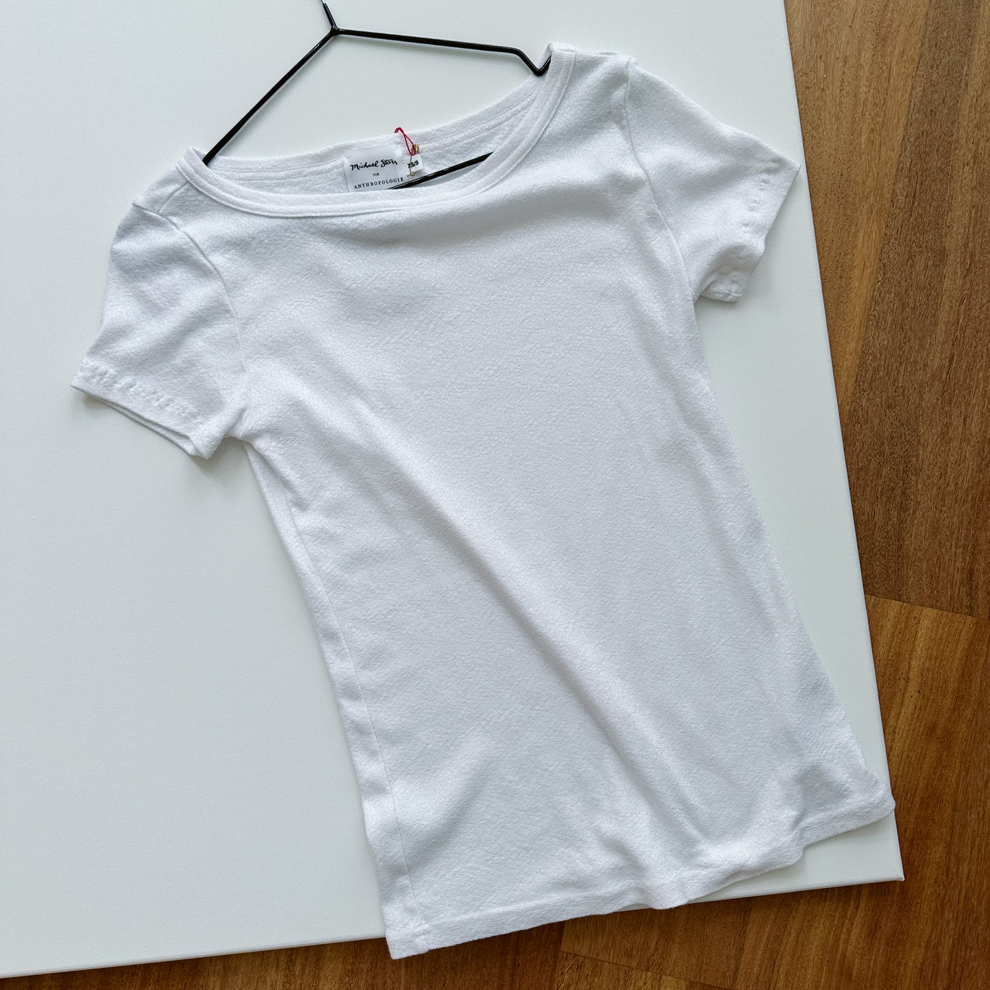 White Boat Neck Fitted Tee | S