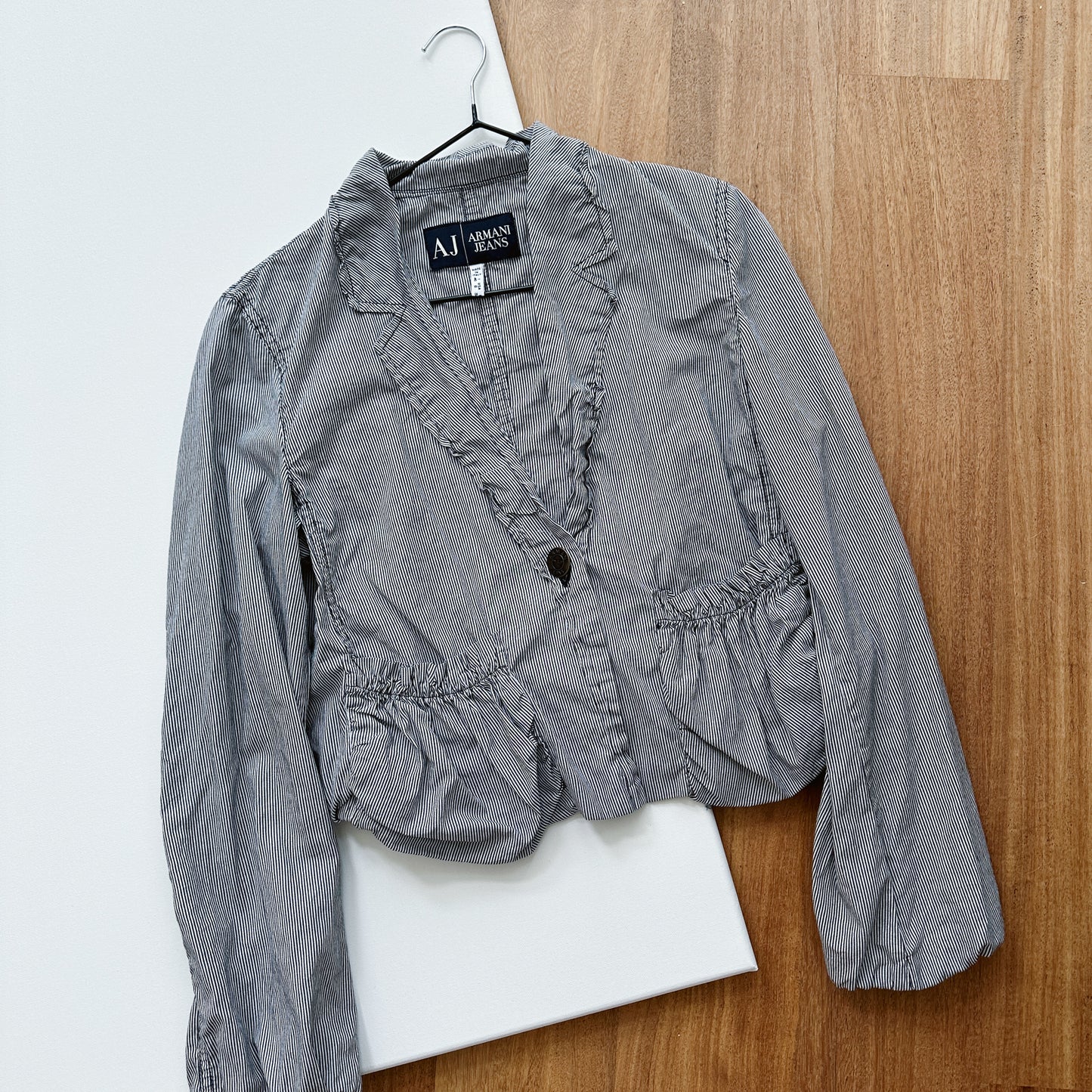 Y2K Armani Jeans Railroad Stripe Pocket Jacket | M