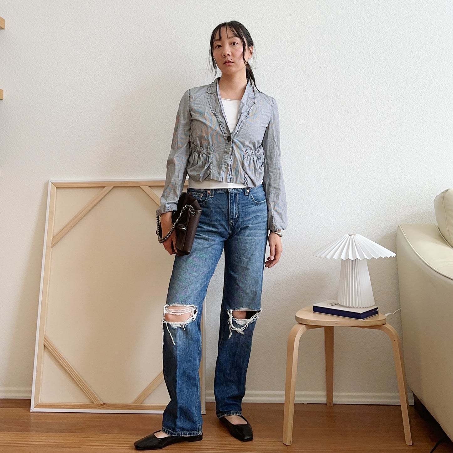 Y2K Armani Jeans Railroad Stripe Pocket Jacket | M