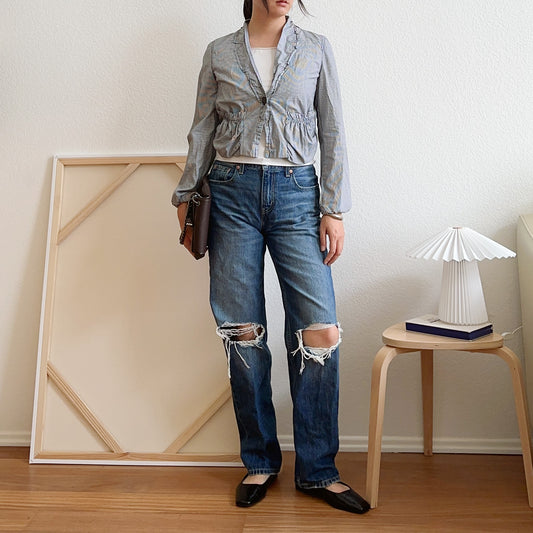 Y2K Armani Jeans Railroad Stripe Pocket Jacket | M