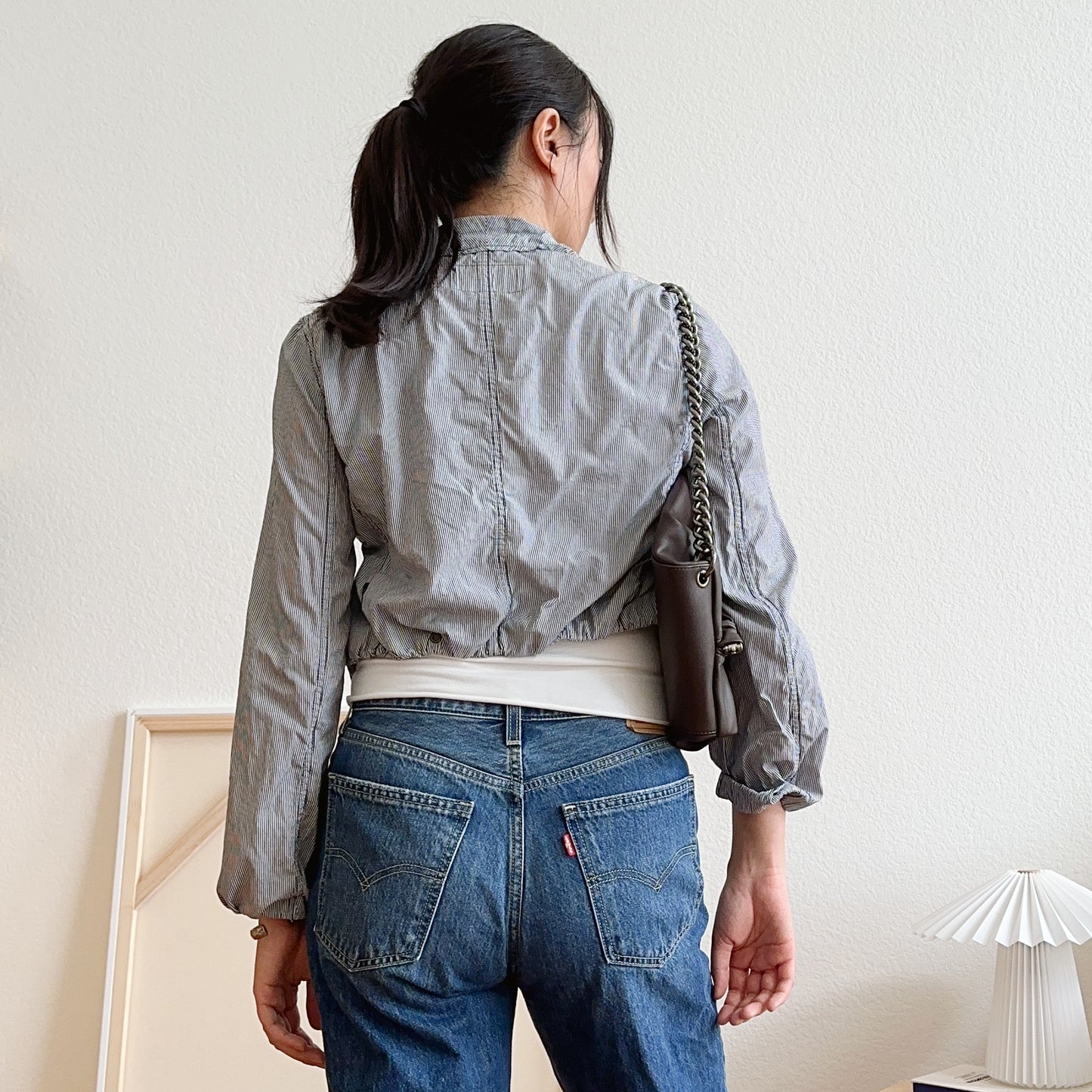 Y2K Armani Jeans Railroad Stripe Pocket Jacket | M