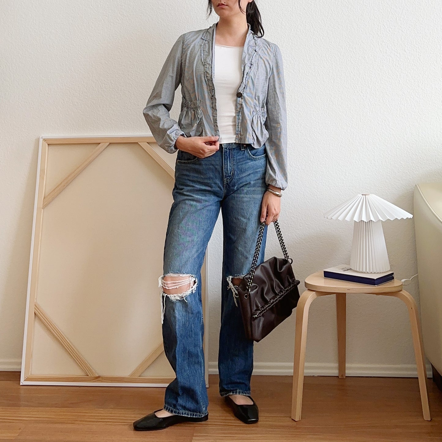 Y2K Armani Jeans Railroad Stripe Pocket Jacket | M