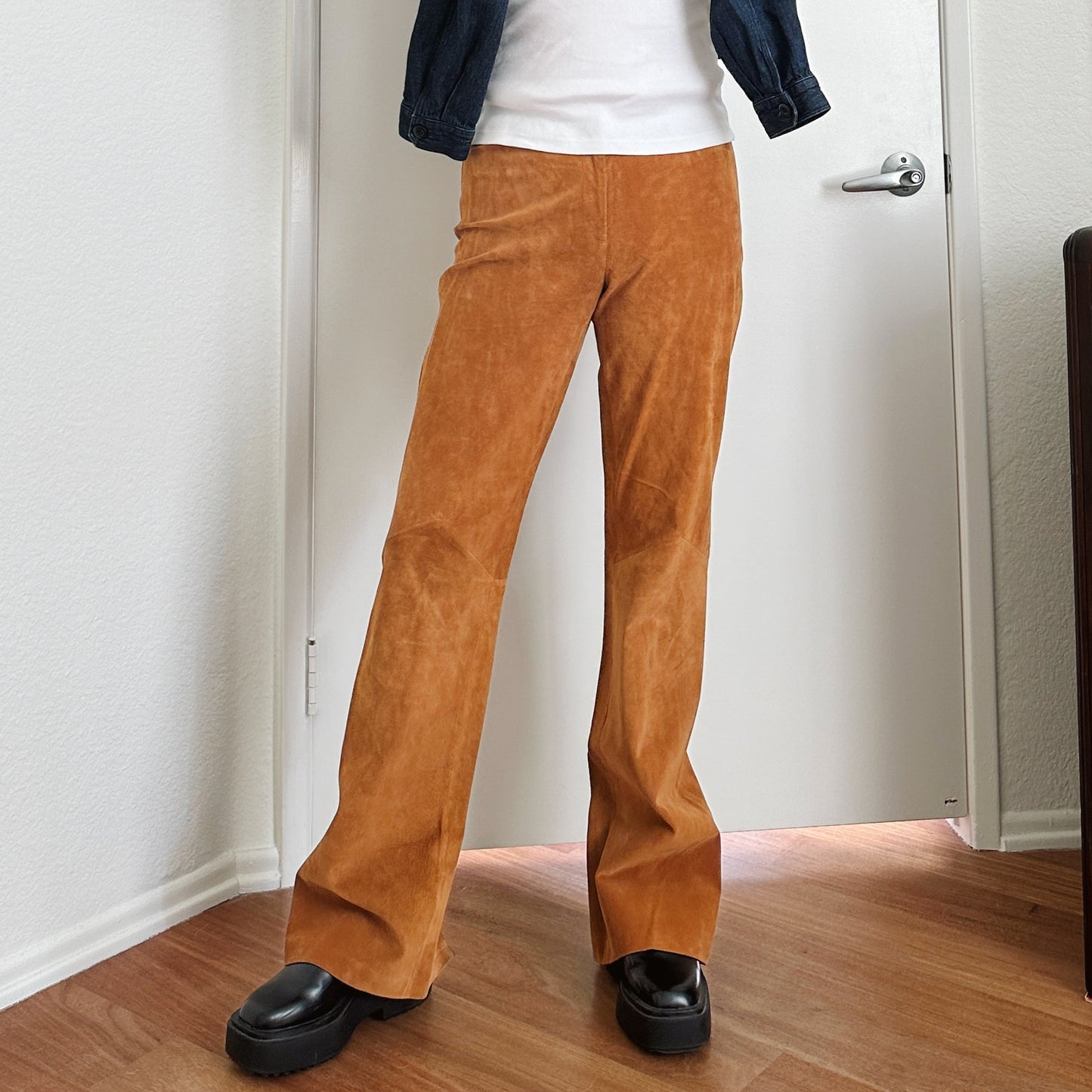 Y2K Caramel Lace Up Suede Pants | XS