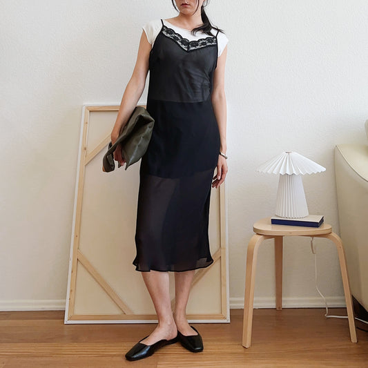 Y2K Sheer Maxi Slip Dress | L