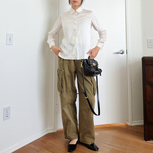 Y2K Silk Button Down Shirt | XS