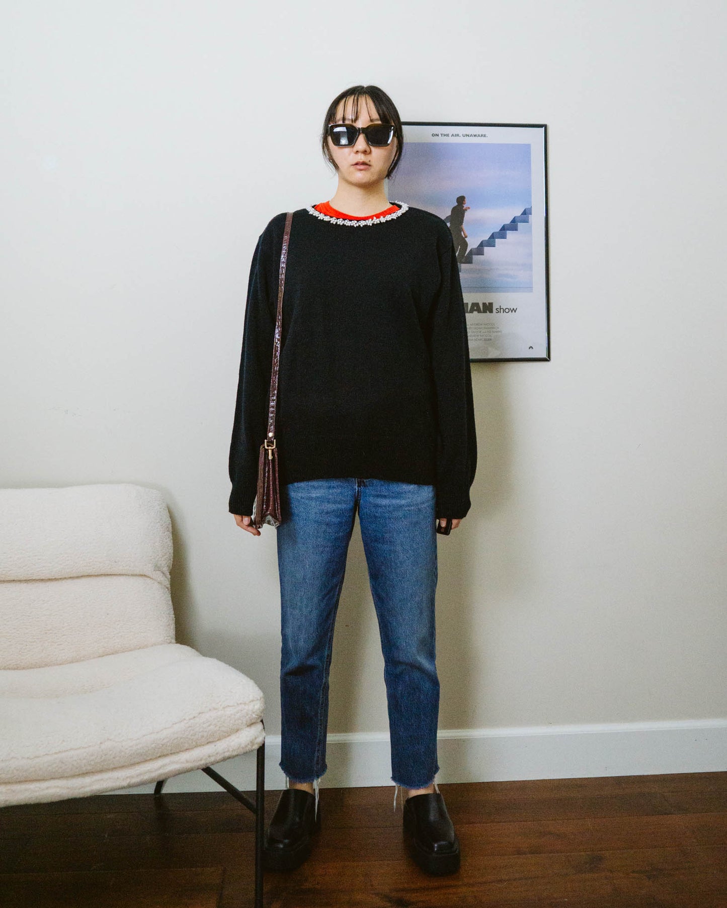 90's Vintage Preppy Pearl Sweater | XL