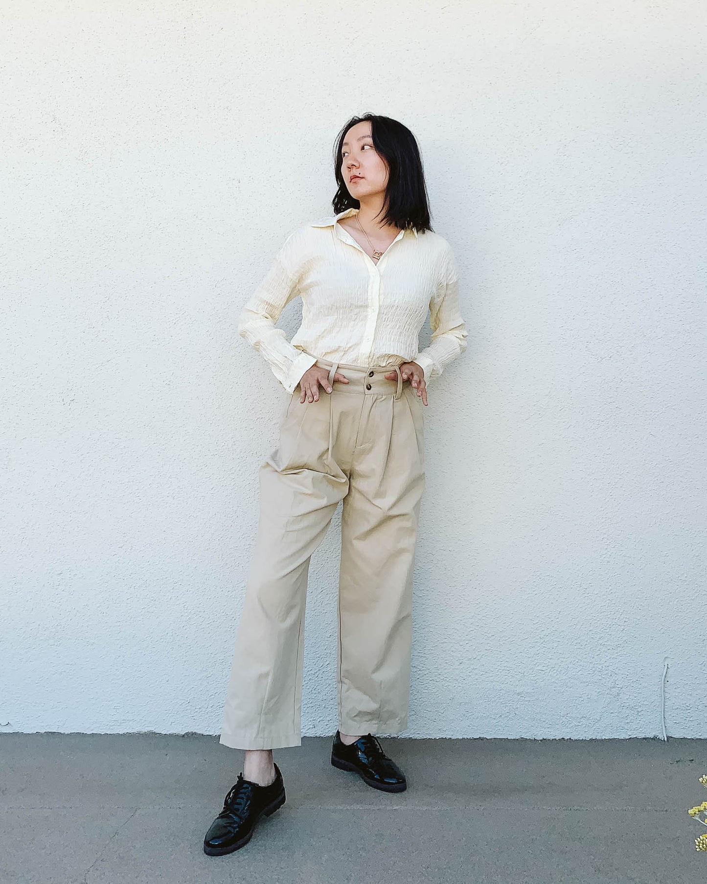 Lena Crinkle Button Shirt