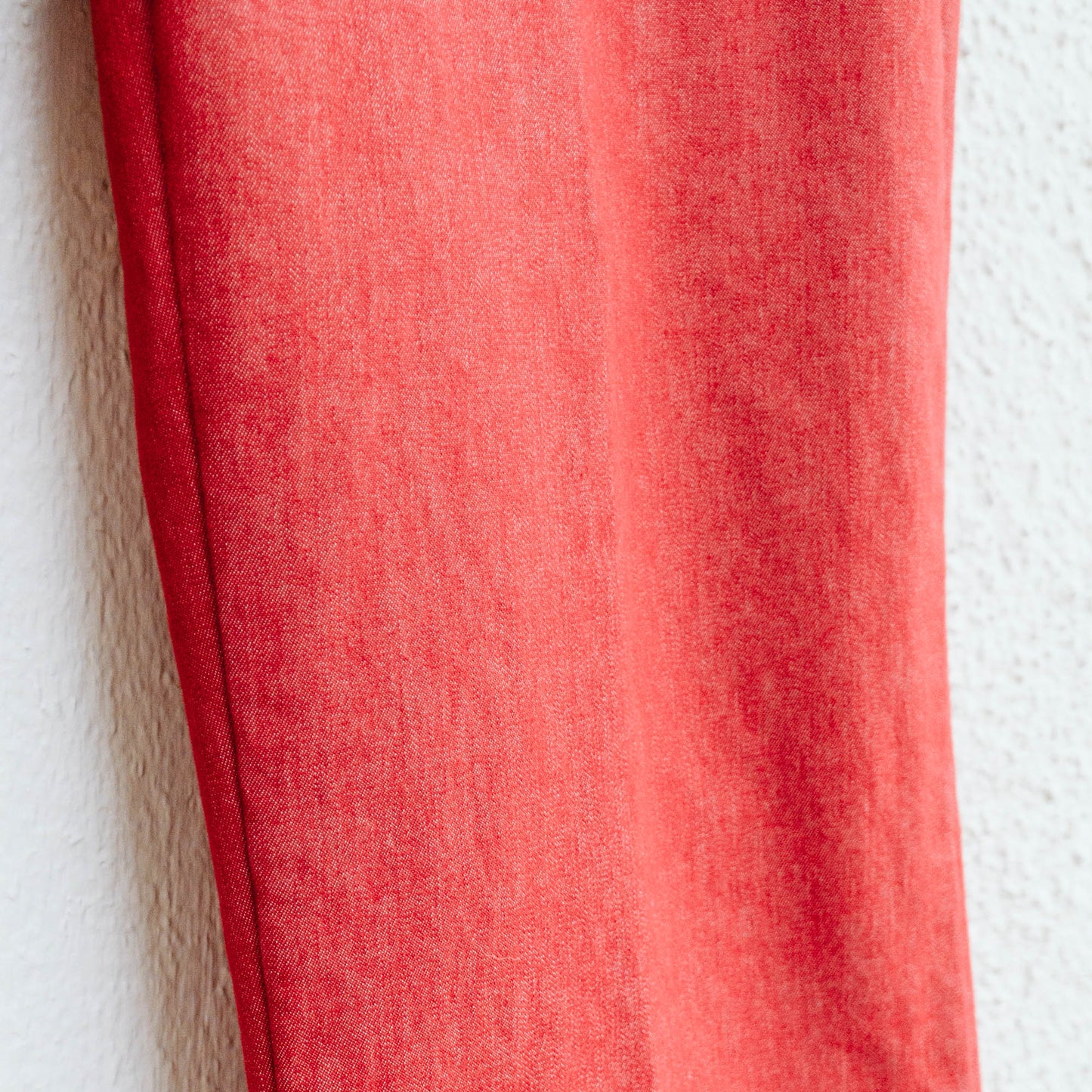 Red High Rise Denim Trousers | S/M