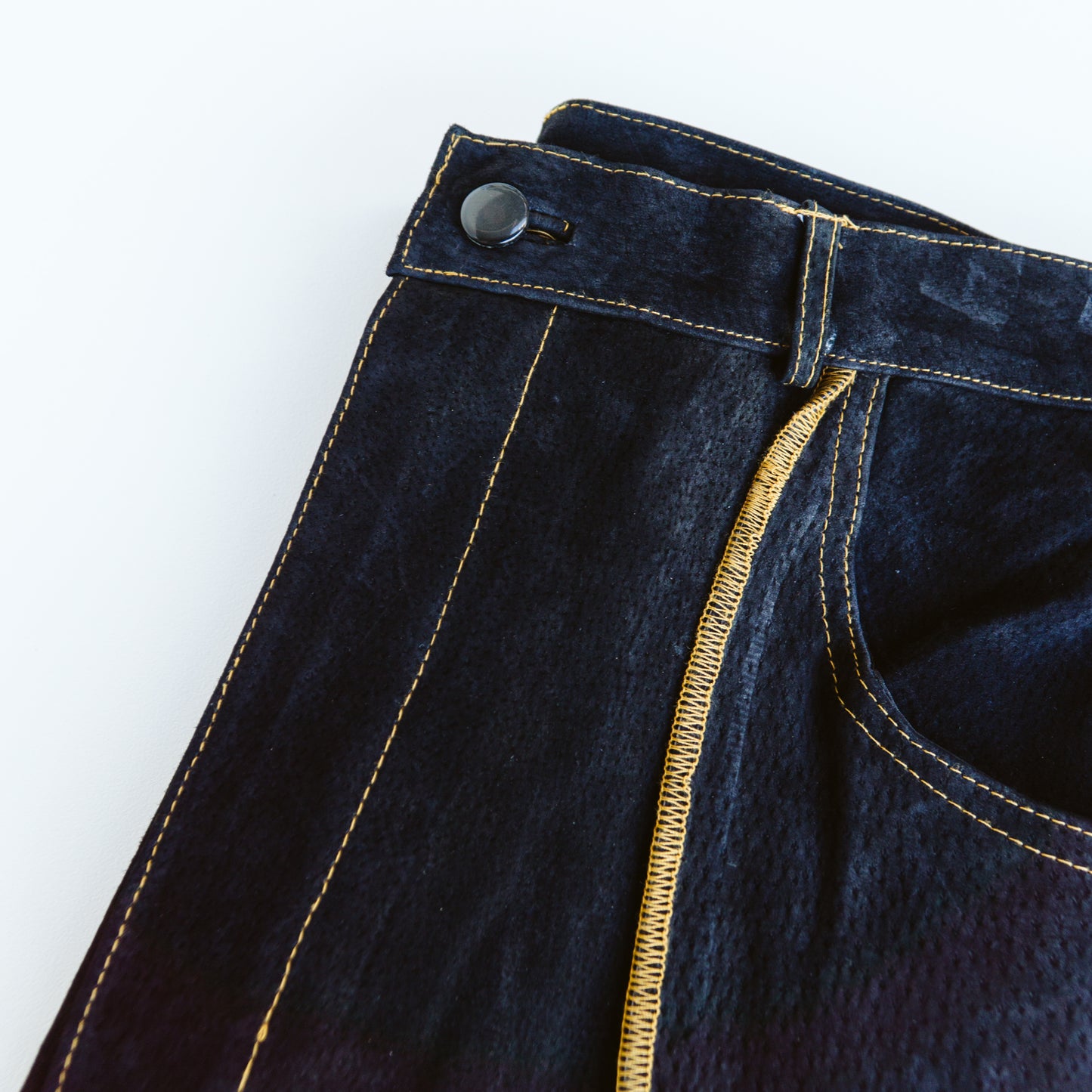 90's Contrast Stitch Suede Leather Pants | 1X