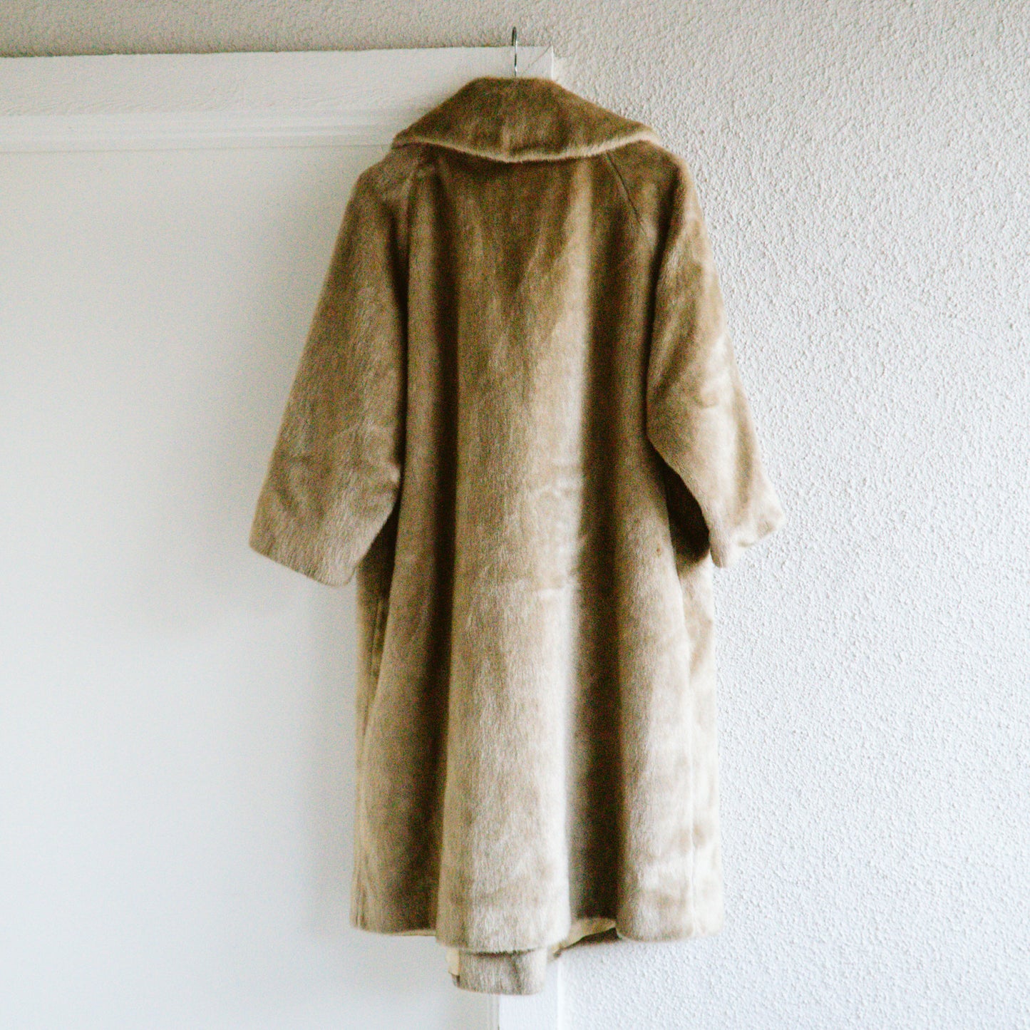 60's Real Fur Beige Maxi Coat