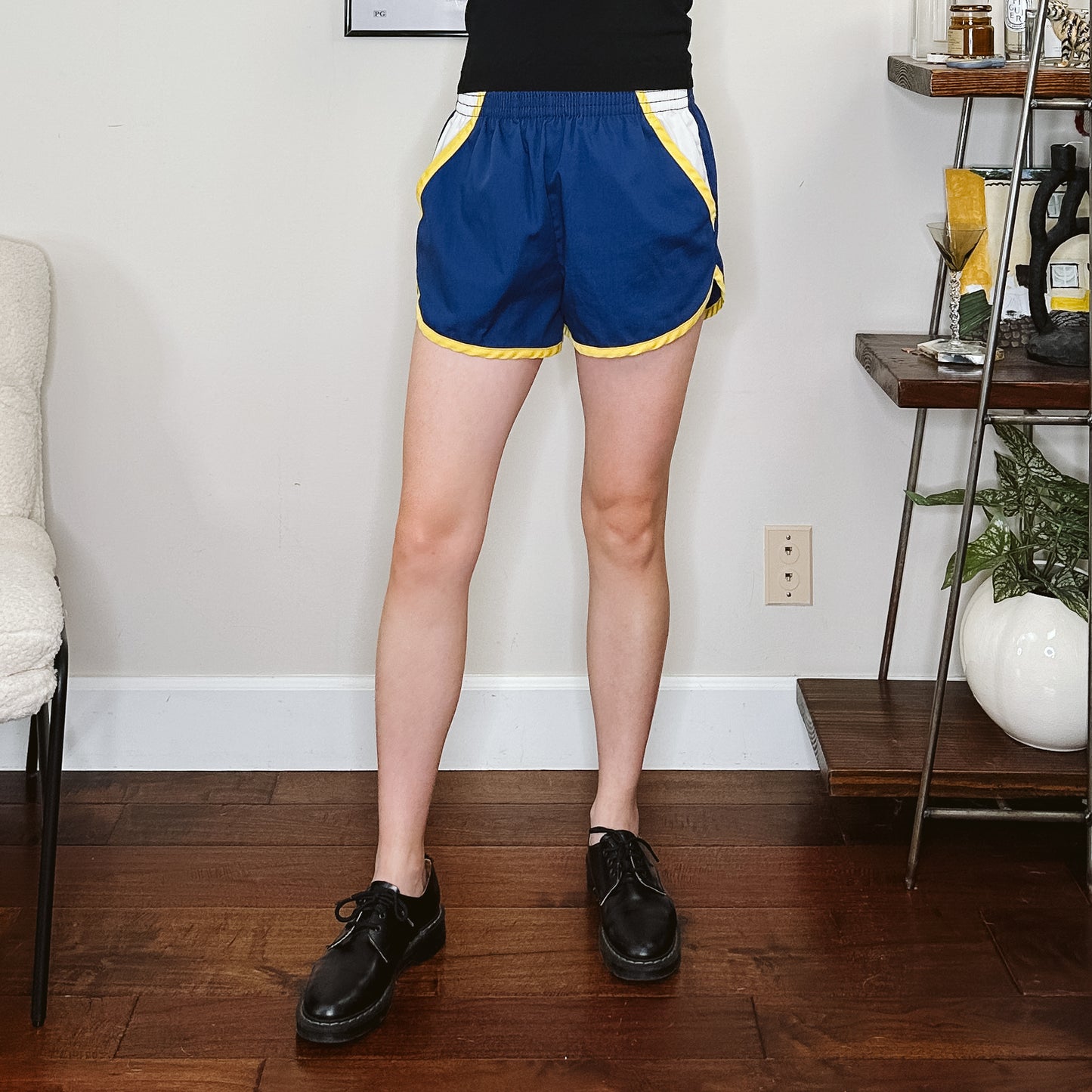 70's Blue and Yellow Running Shorts | M