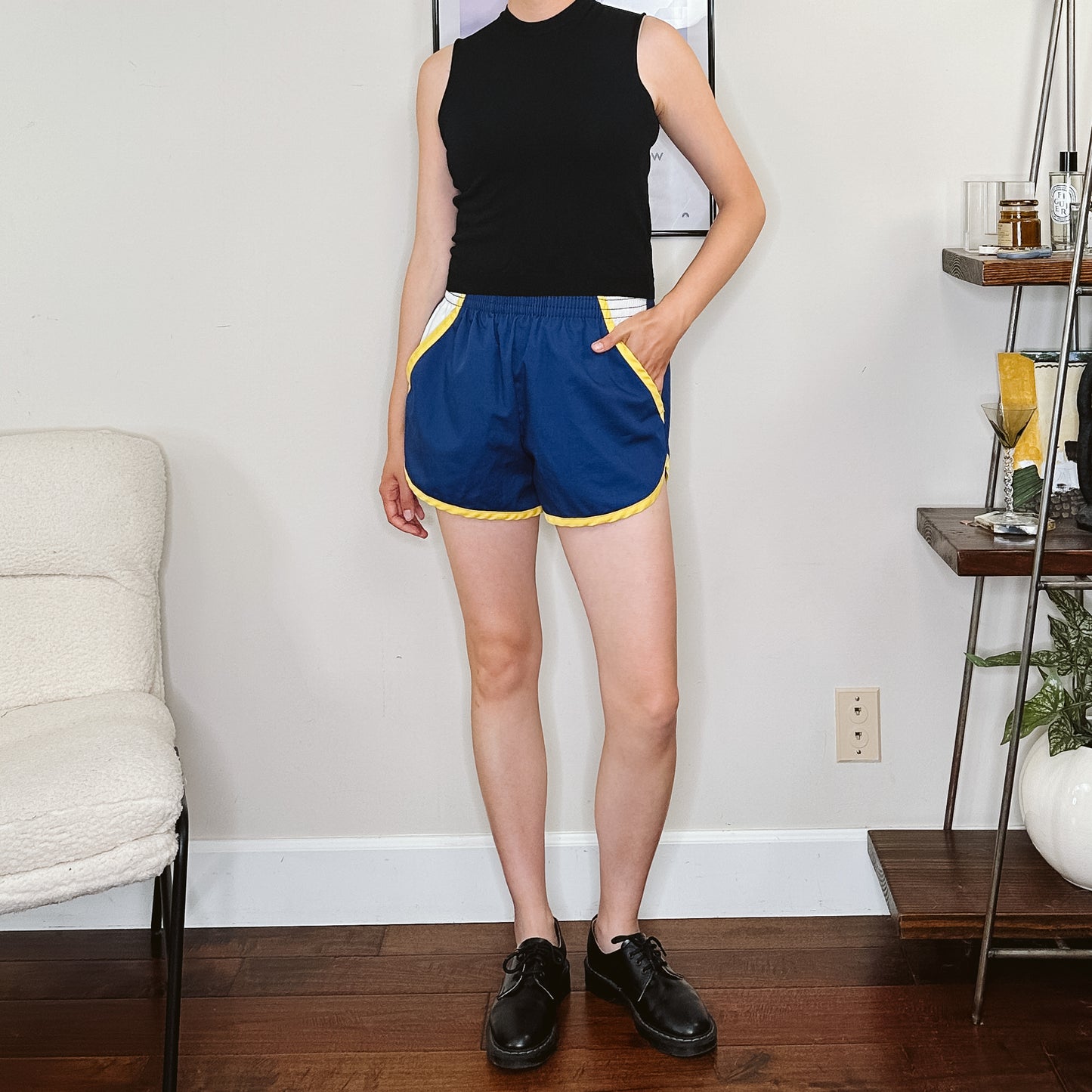 70's Blue and Yellow Running Shorts | M