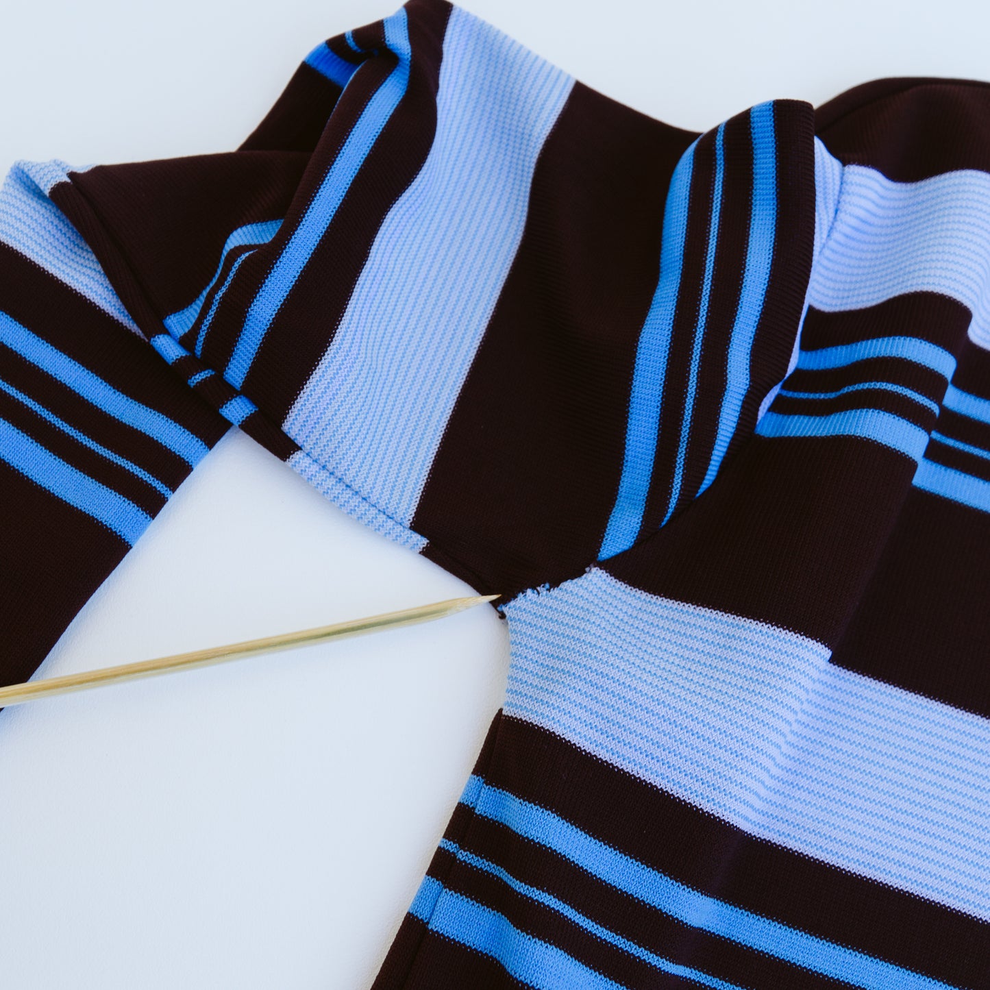 70's Brown and Blue Stripe Sweater | S