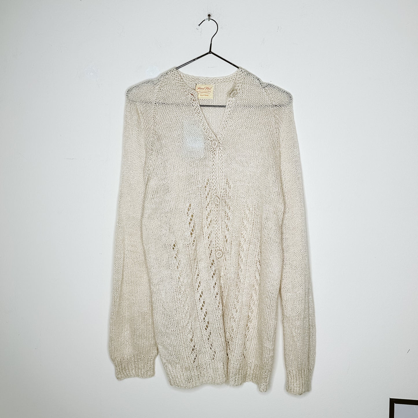 70's Cream Lightweight Cardigan | M