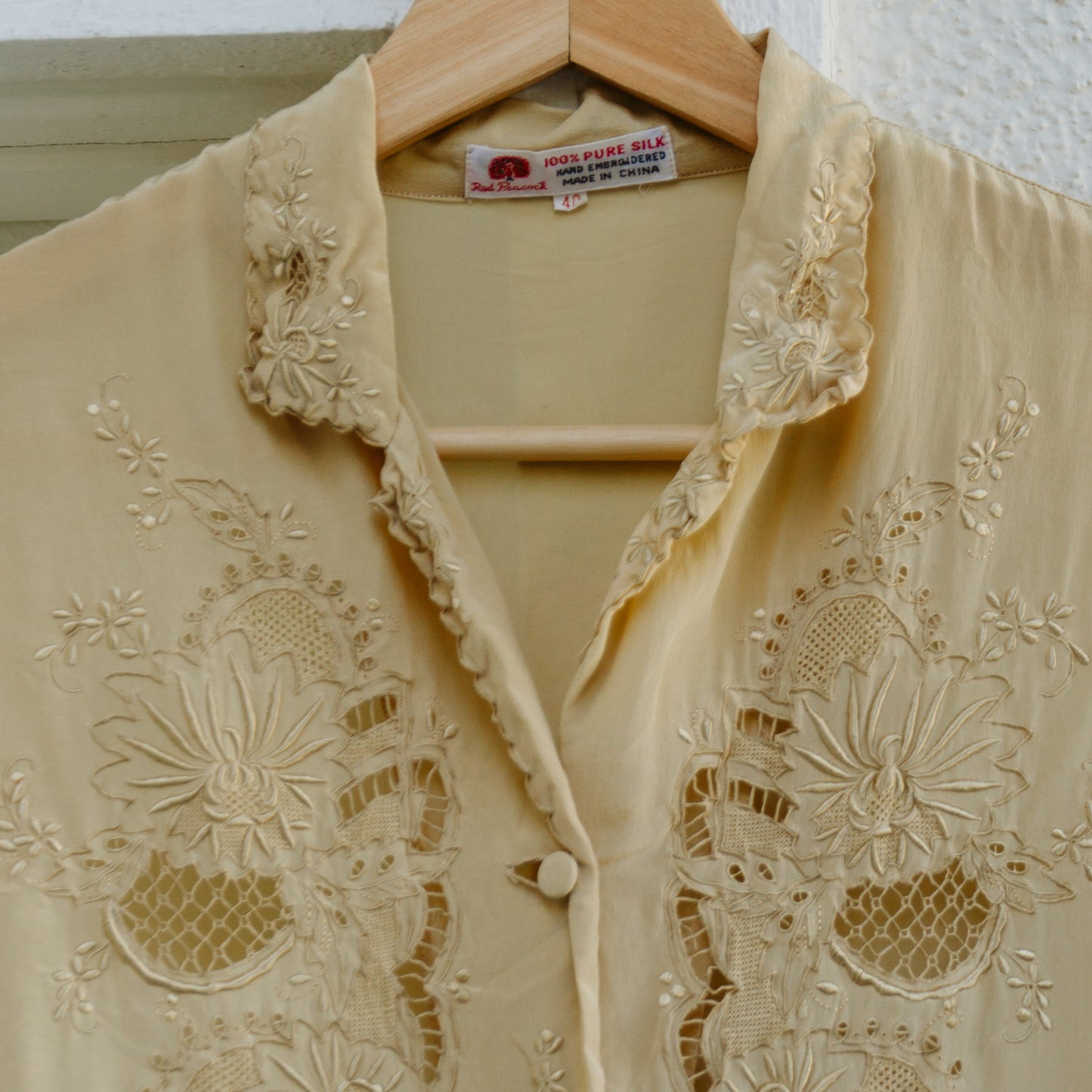 80's Butter Yellow Silk Blouse | S